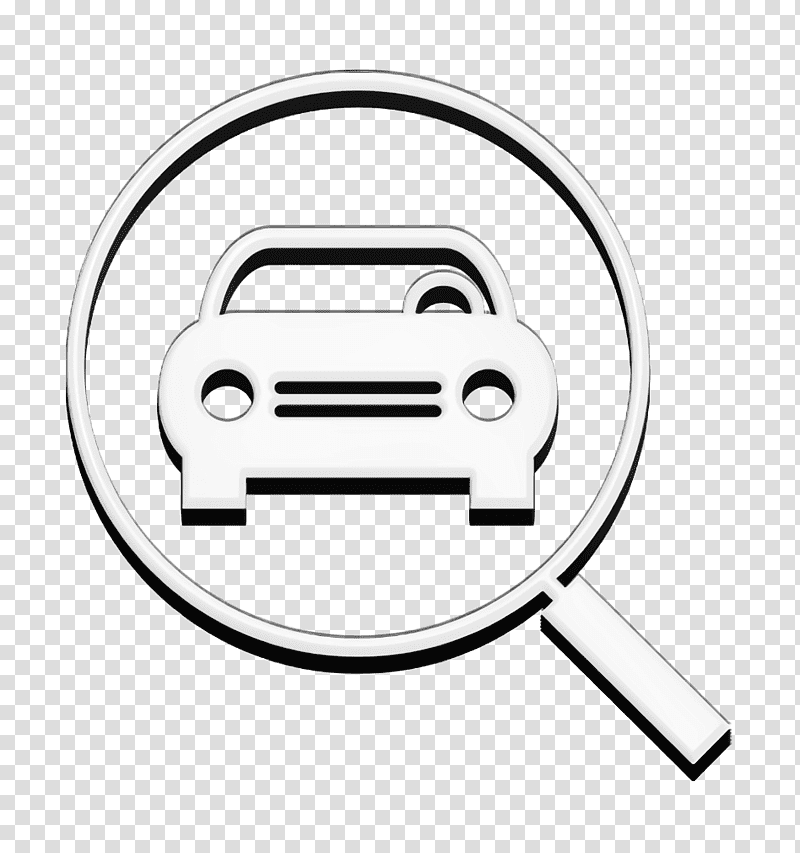 Car front In Magnifier Glass icon Searcher icon transport icon, Mechanicons Icon, Meter, Line, Computer Hardware, Geometry, Mathematics transparent background PNG clipart