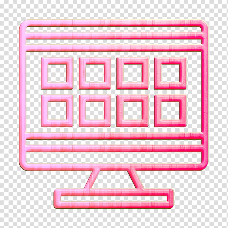 Grid icon Art and design icon Cartoonist icon, Pink, Line, Rectangle, Square transparent background PNG clipart
