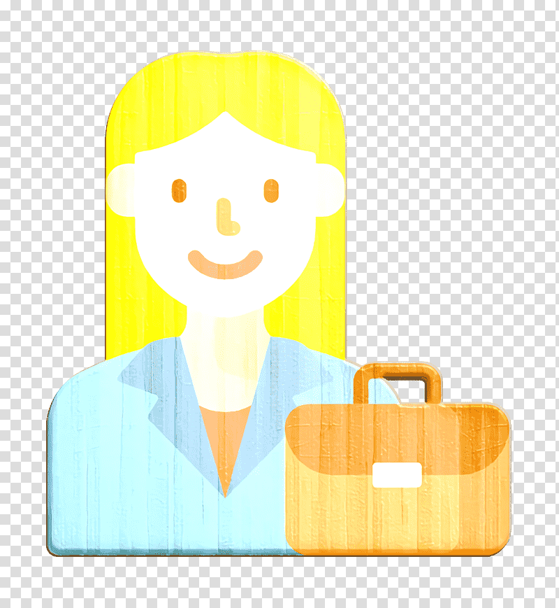 Working woman icon Family Life icon Worker icon, Yellow, Cartoon, Line, Meter, Mathematics, Geometry transparent background PNG clipart