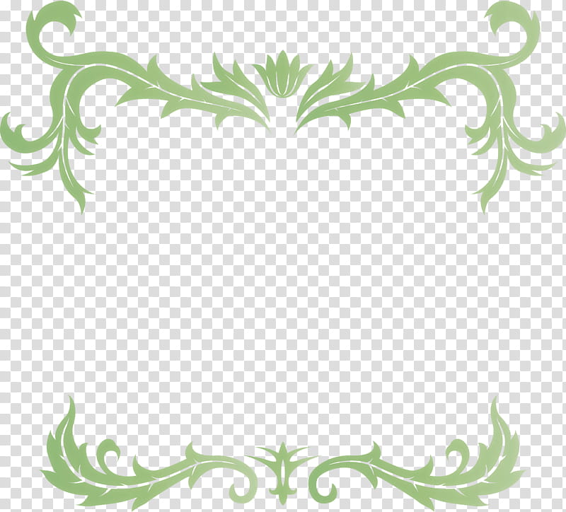 flower frame floral frame, Green, Leaf, Grass, Plant transparent background PNG clipart