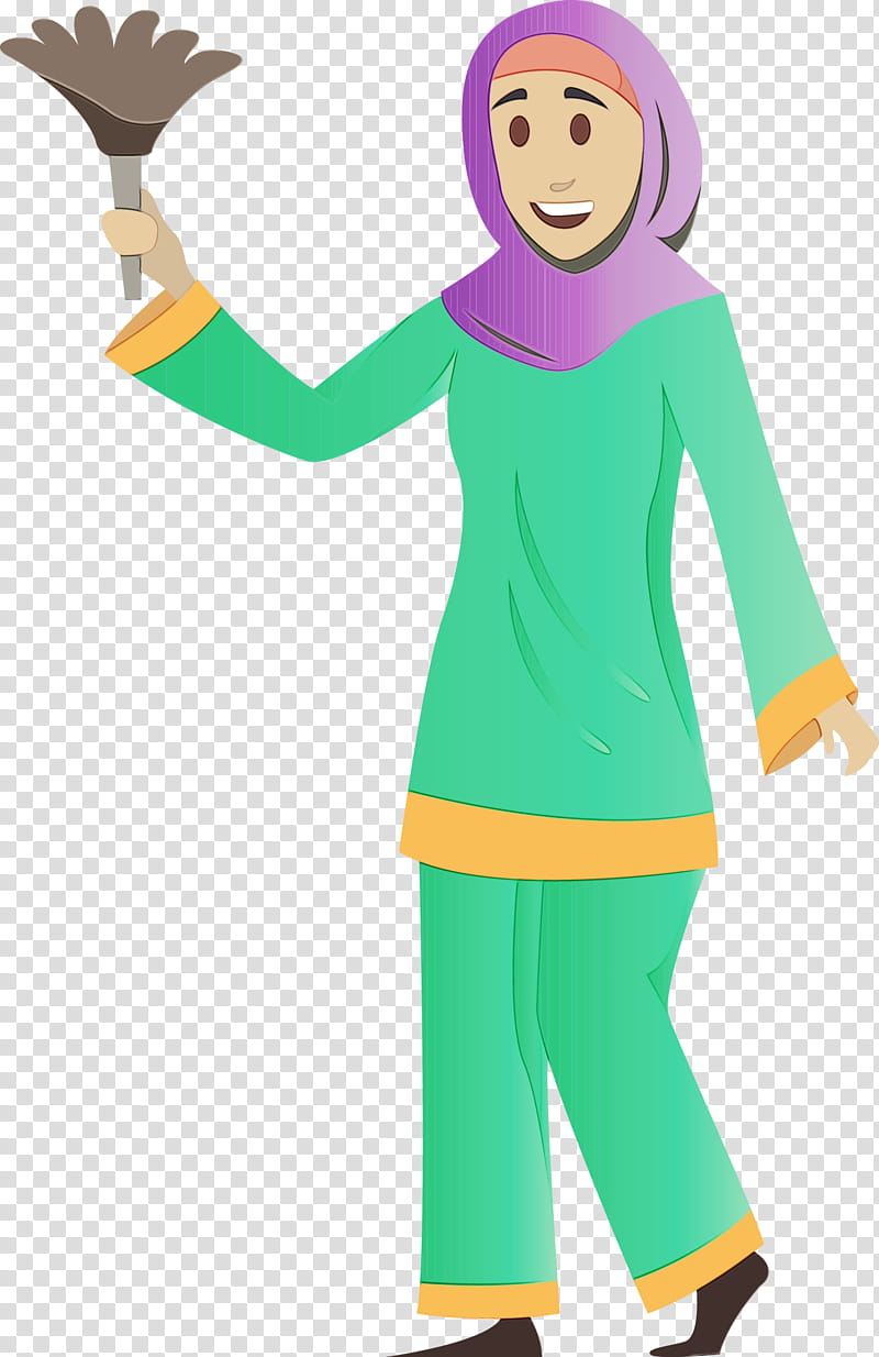 cartoon costume gesture, Arabic Woman, Arabic Girl, Watercolor, Paint, Wet Ink, Cartoon transparent background PNG clipart