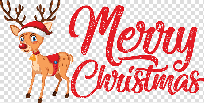 Merry Christmas, Reindeer, Christmas Day, Christmas Ornament, Logo, Cartoon, Character transparent background PNG clipart
