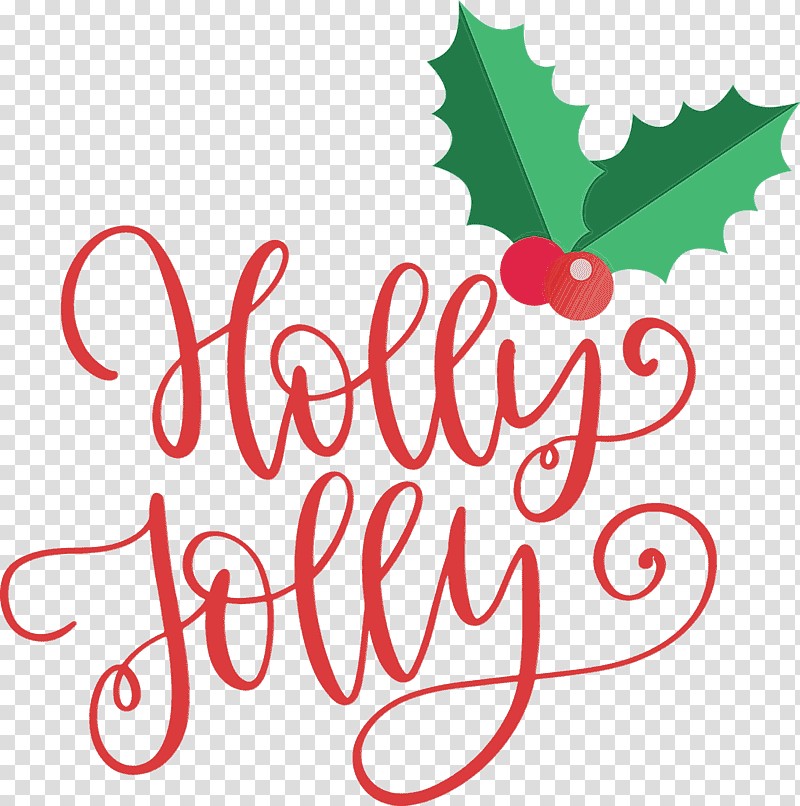 logo calligraphy meter leaf petal, Holly Jolly, Christmas , Watercolor, Paint, Wet Ink, Line transparent background PNG clipart