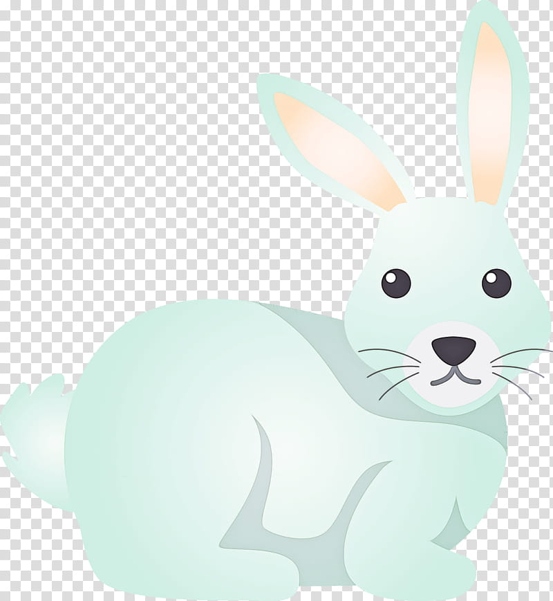 Easter bunny, Watercolor Rabbit, Rabbits And Hares, Animal Figure, Cartoon, Arctic Hare, Snowshoe Hare, Whiskers transparent background PNG clipart