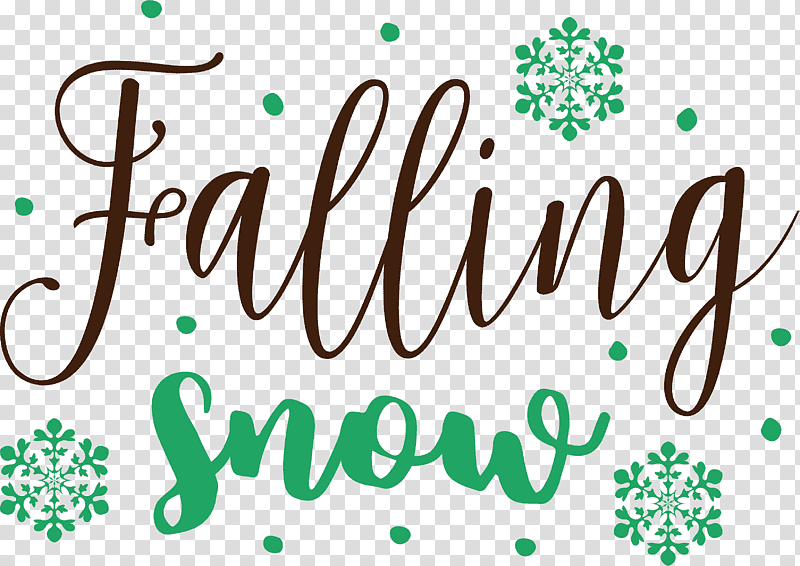 Falling Snowflake Falling Snow Winter, Winter
, Logo, Calligraphy, Green, Line, Meter transparent background PNG clipart