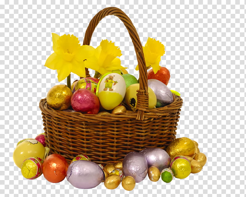easter basket with eggs easter day basket, Gift Basket, Storage Basket, Easter
, Hamper, Picnic Basket, Food, Mishloach Manot transparent background PNG clipart