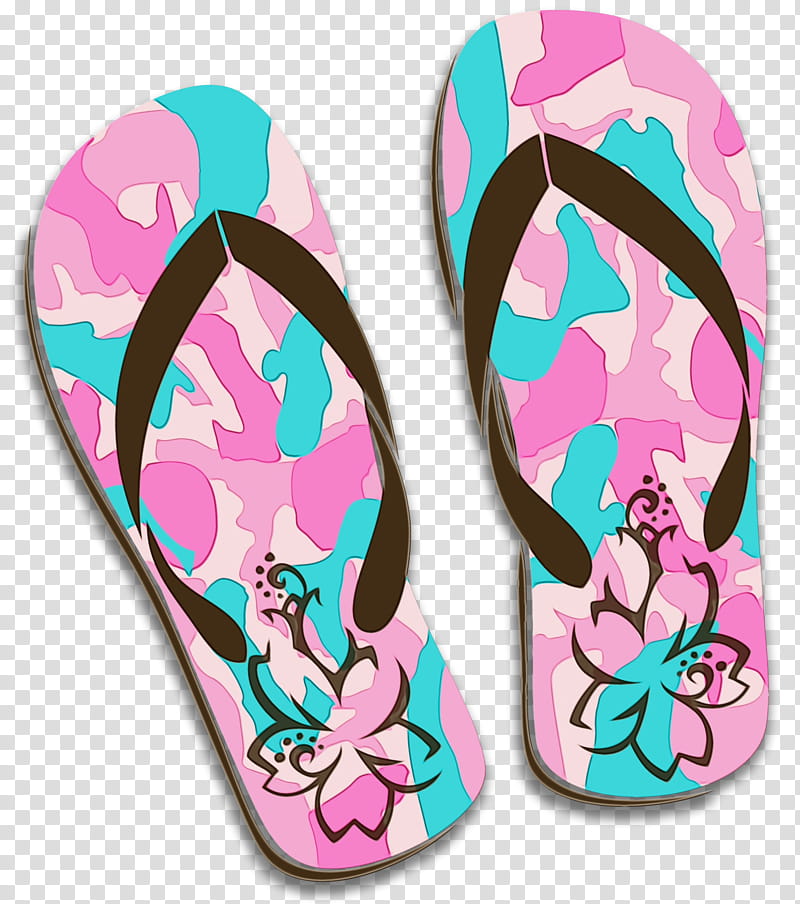 flip-flops slipper shoe font, Watercolor, Paint, Wet Ink, Flipflops transparent background PNG clipart