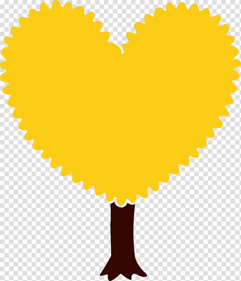 heart yellow love heart, Cartoon Tree, Abstract Tree, Tree transparent background PNG clipart