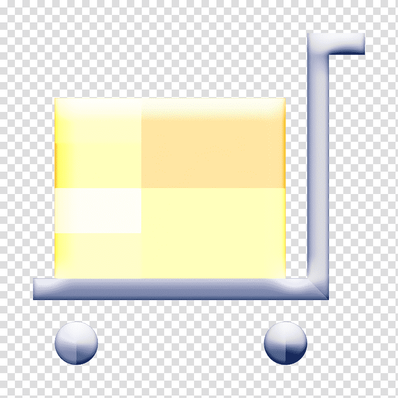 Business and office collection icon Cart icon, Frame, Multimedia, Computer, Meter, Yellow, Square Meter transparent background PNG clipart