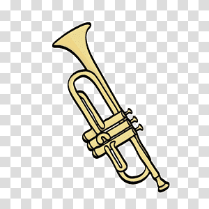Trumpet Trombone Mellophone Saxhorn Bugle, Watercolor, Paint, Wet Ink, Tenor Horn, Euphonium, Cornet transparent background PNG clipart thumbnail