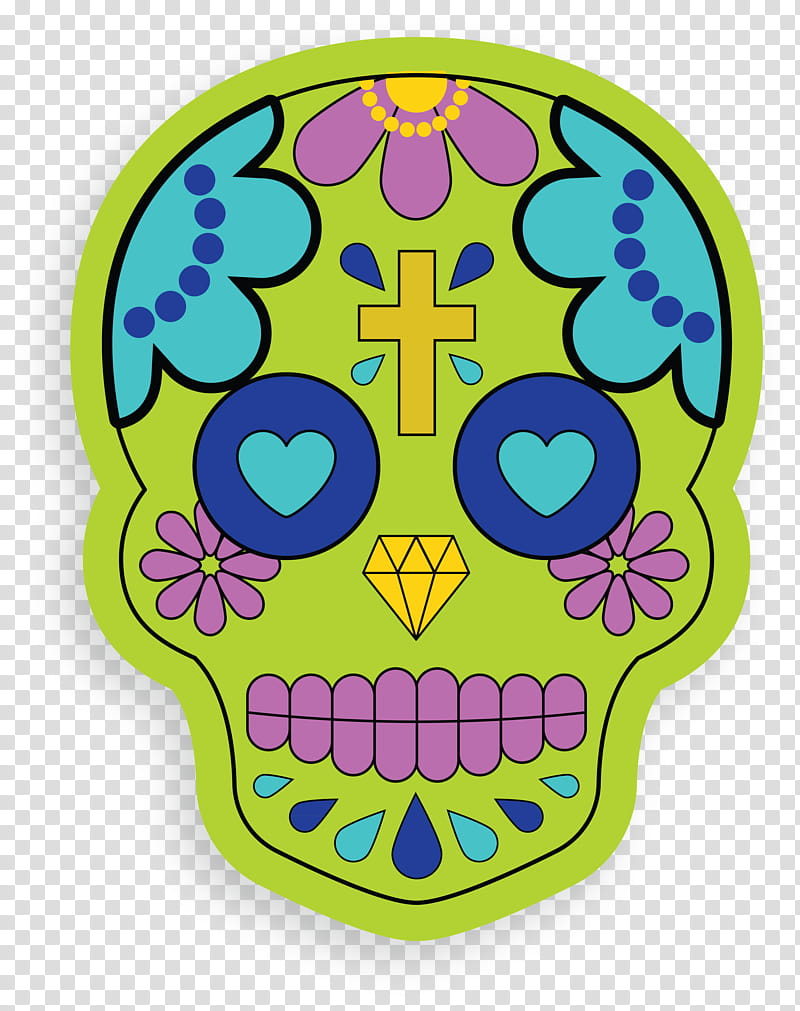 Skull Mexico, Day Of The Dead, Calavera, Death, Skull And Crossbones, Yellow 
