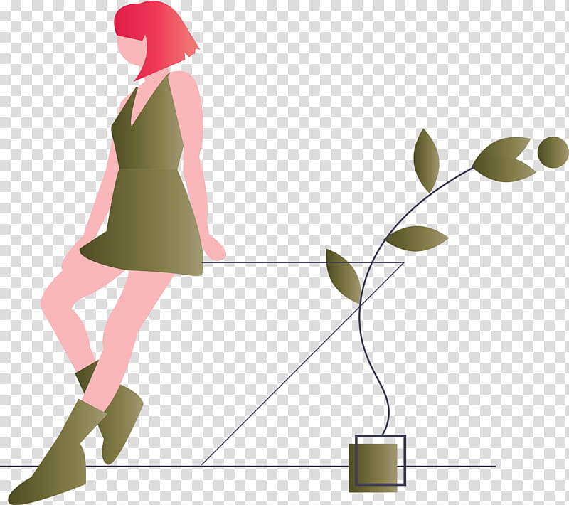 Modern Girl, Standing, Pink, Plant, Footwear, Headgear, Flower transparent background PNG clipart