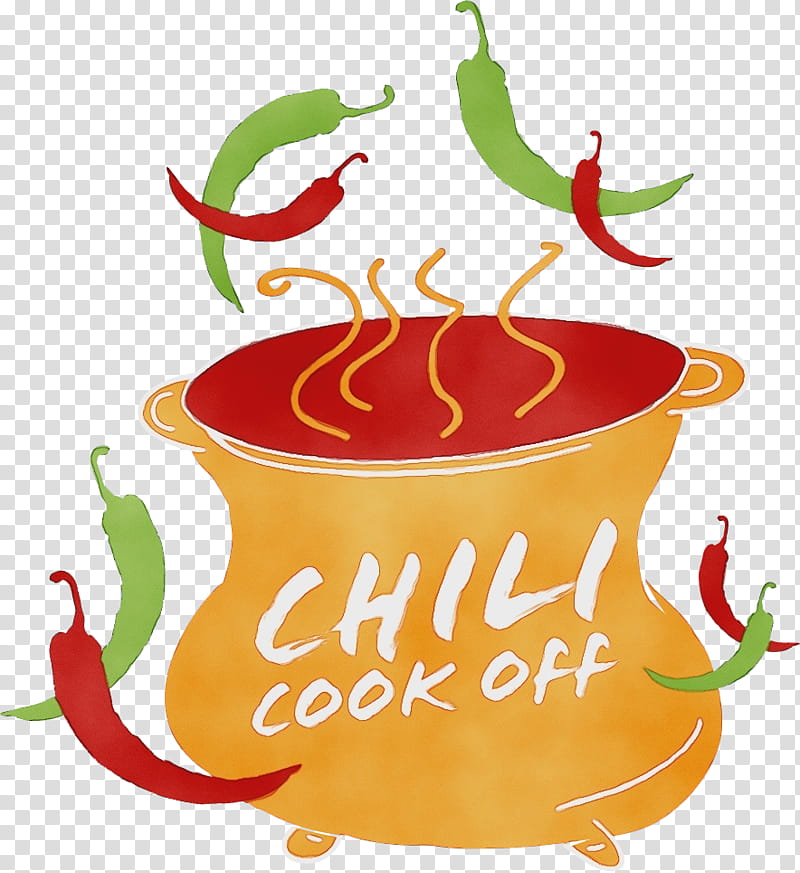 chili con carne cook-off chili pepper cooking vegetable, Watercolor, Paint, Wet Ink, Cookoff, Slow Cooker, Black Pepper, Instant Pot transparent background PNG clipart