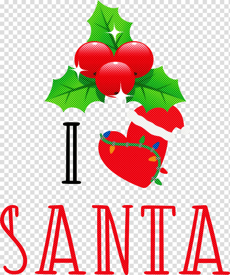 I Love Santa Santa Christmas, Christmas , Fruit, Cartoon, Fine Arts, Heart Santa, Christmas Day transparent background PNG clipart