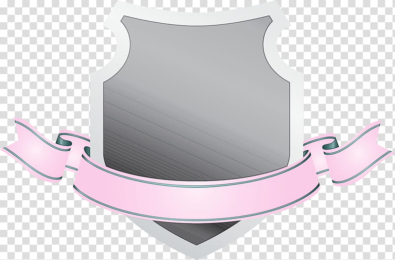pink neck shield, Emblem Ribbon, Watercolor, Paint, Wet Ink transparent background PNG clipart