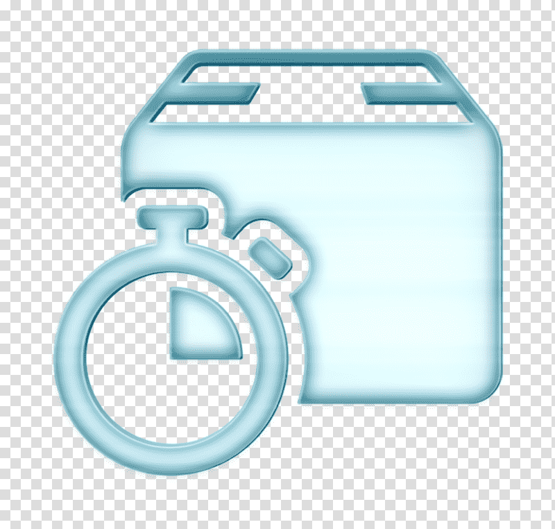 Box icon Delivery box and timer icon Logistics Delivery icon, Business Icon, Symbol, Durabox, Meter, Can I Go To The Washroom Please, Customer transparent background PNG clipart