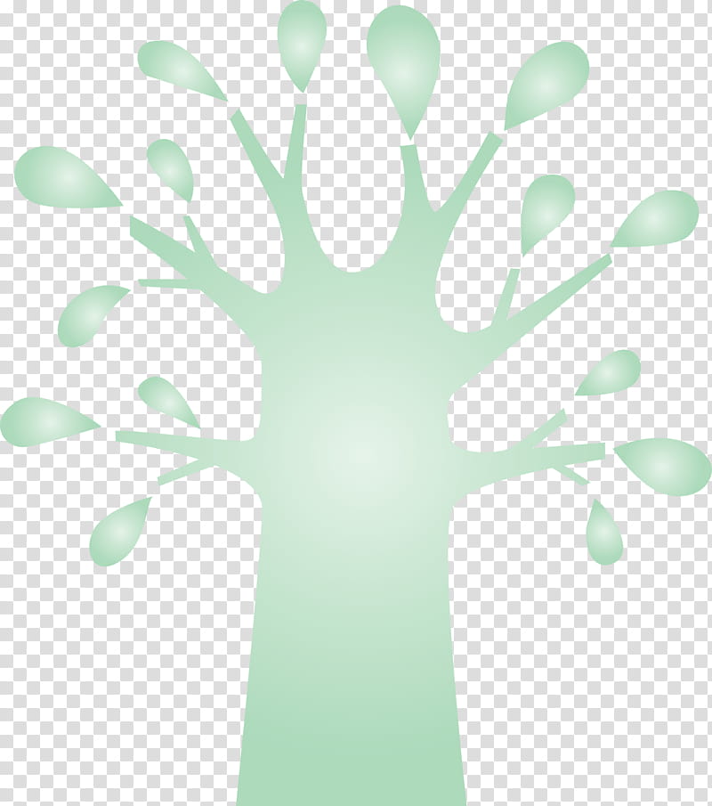 green hand leaf finger tree, Abstract Tree, Cartoon Tree, Tree , Plant, Gesture transparent background PNG clipart