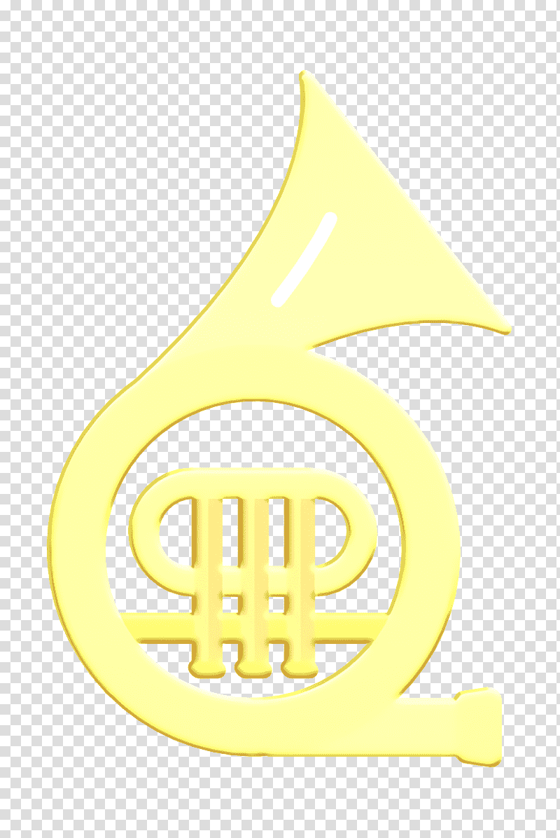 Orchestra icon French horn icon Color Musical Icons icon, Logo, Mellophone, Yellow, Crescent, Meter transparent background PNG clipart