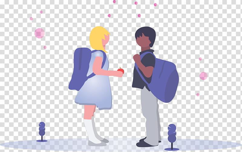 back to school student boy, Girl, Interaction, Cartoon, Gesture, Conversation transparent background PNG clipart