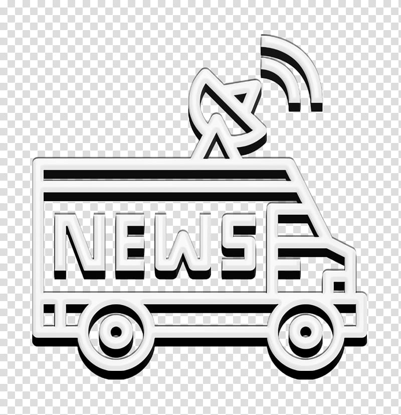 Newspaper icon Truck icon Broadcast icon, Transport, Vehicle, Text, Line Art, Coloring Book, Logo, Car transparent background PNG clipart