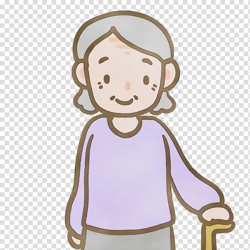 character headgear cartoon behavior human, Grandparents Cartoon, Old People Cartoon, Watercolor, Paint, Wet Ink, Character Created By, Biology transparent background PNG clipart