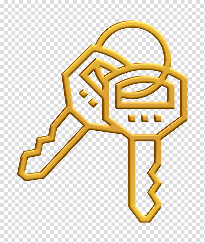 Keys icon Secret icon Confidential Information icon, Symbol, Chemical Symbol, Yellow, Line, Meter, Mathematics transparent background PNG clipart