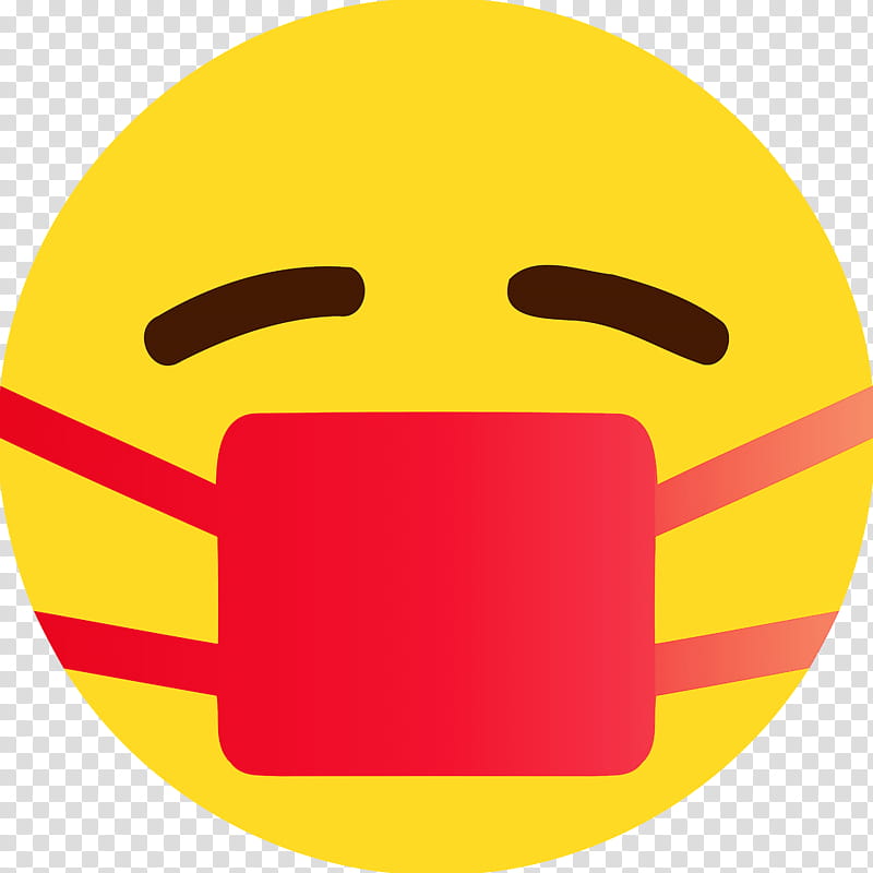 emoji with mask corona Coronavirus, CONVID, Emoticon, Yellow, Facial Expression, Smile, Red, Smiley transparent background PNG clipart