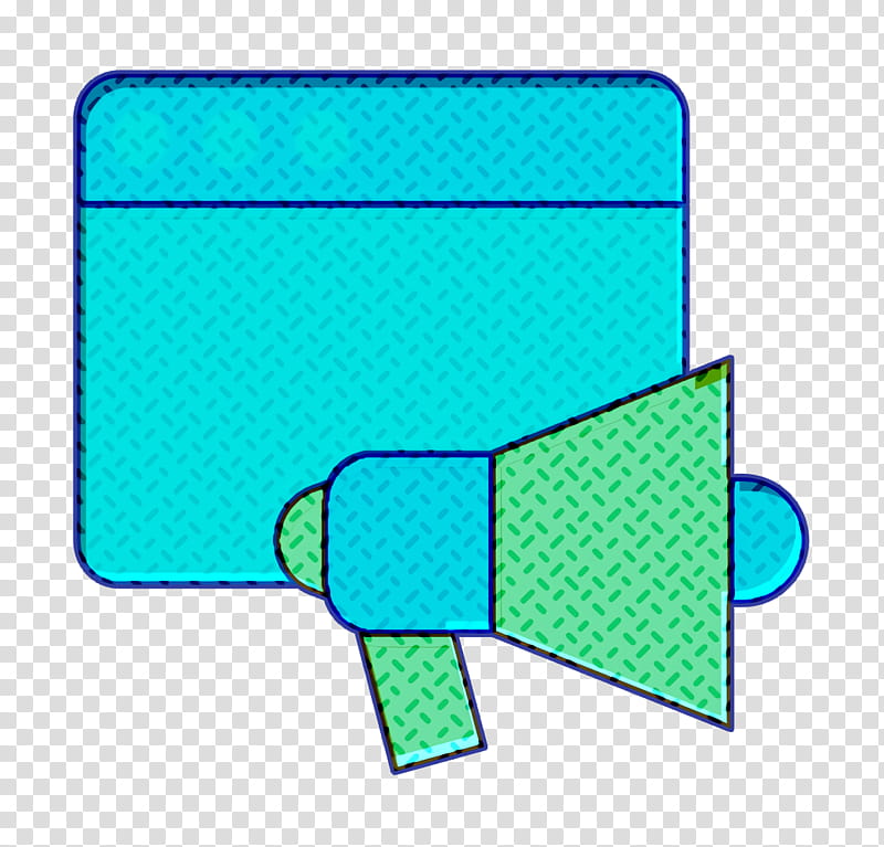 Loudspeaker icon Advert icon Coding icon, Turquoise, Line, Electric Blue, Rectangle transparent background PNG clipart