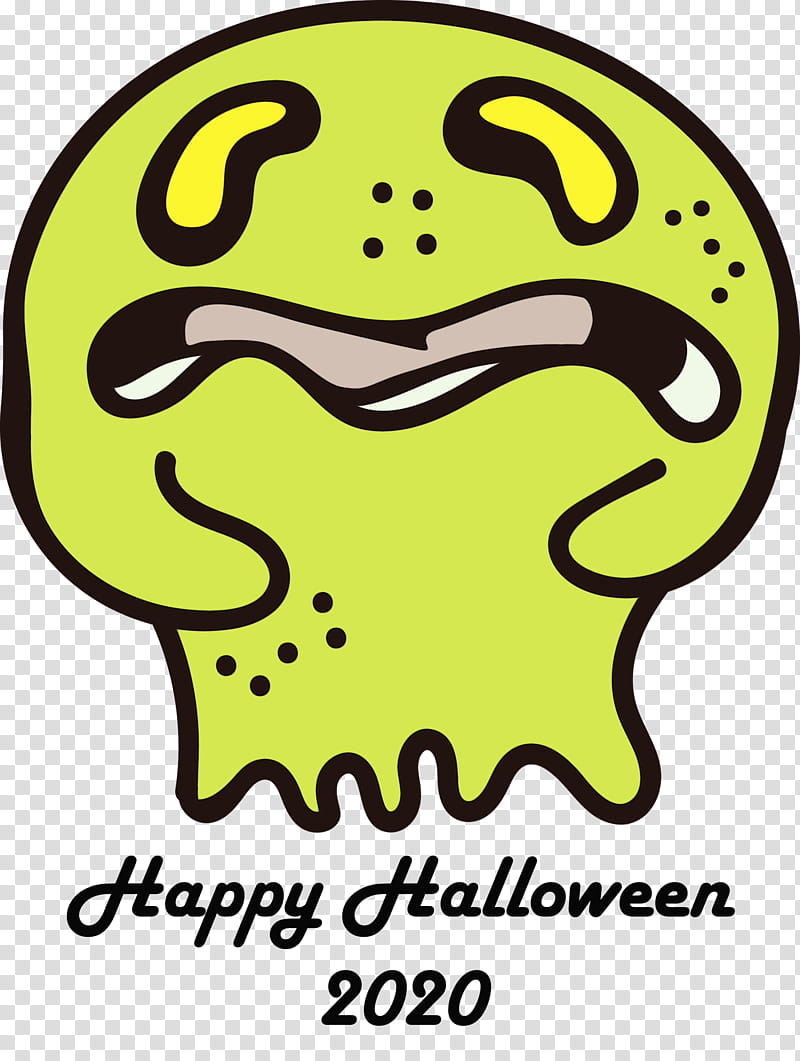Ghost, 2020 Happy Halloween, Watercolor, Paint, Wet Ink, Smiley, Text, Cartoon transparent background PNG clipart