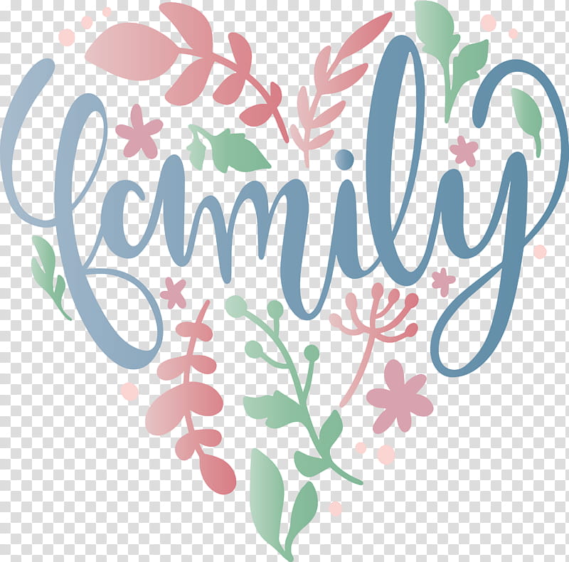 Family Day heart flower, Leaf, Text, Pink, Plant, Calligraphy, Logo, Love transparent background PNG clipart