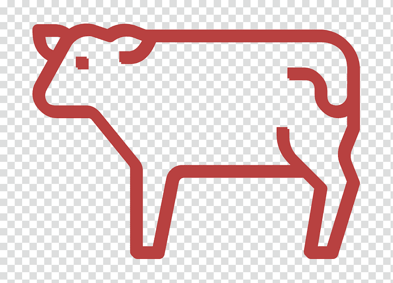 Food icon Cow icon, Live, Farm, Agriculture, Beef, Butcher, Sausage transparent background PNG clipart