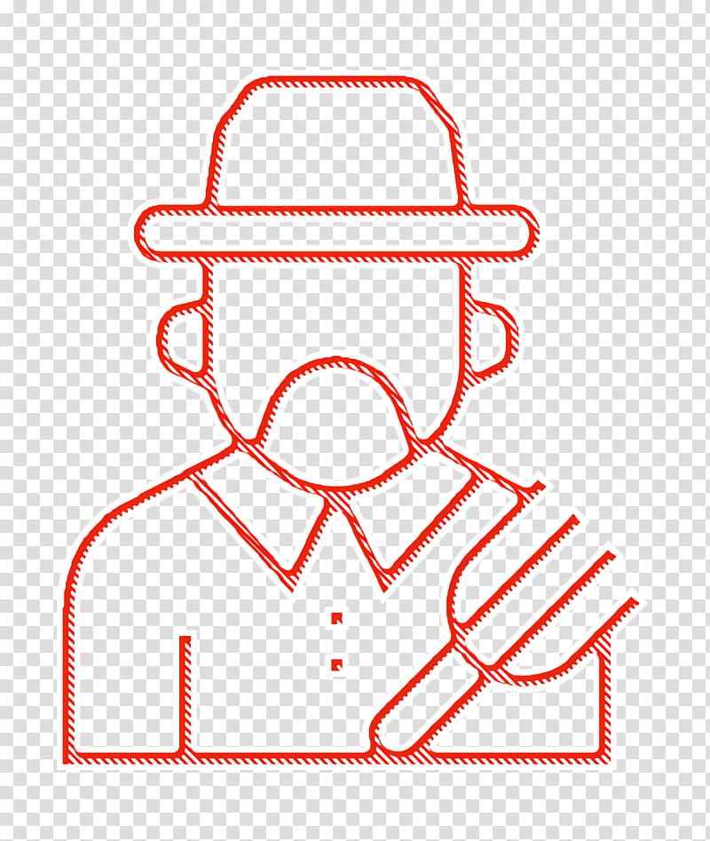 Jobs and Occupations icon Professions and jobs icon Farmer icon, Text, Line, Line Art transparent background PNG clipart