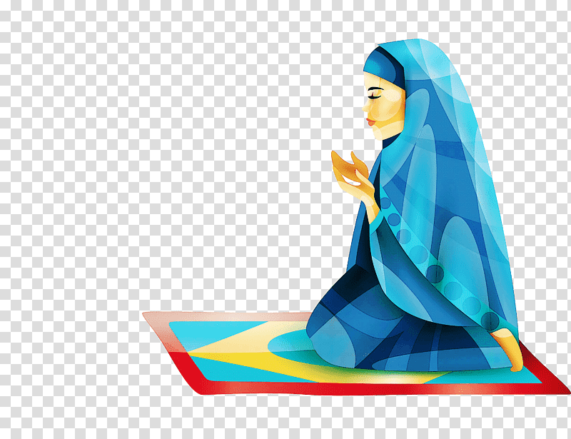 Ramadan Kareem Ramazan Ramadan, Electric Blue M, Sitting transparent background PNG clipart