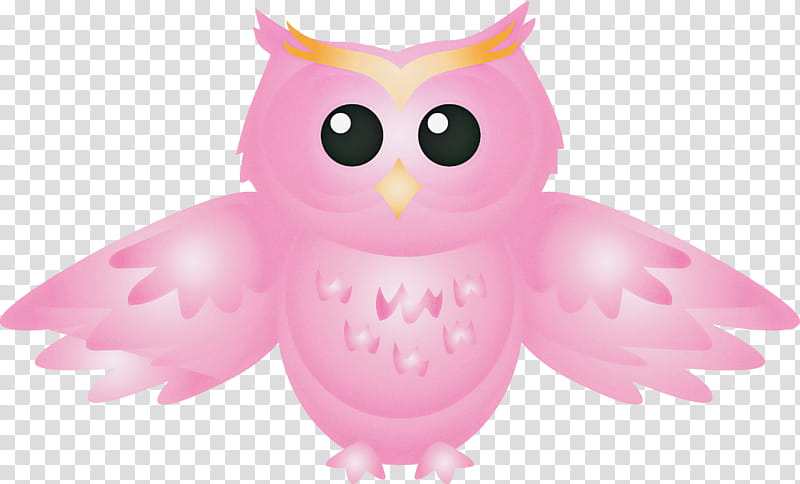 owl pink bird white bird of prey, Watercolor Owl, Snowy Owl, Cartoon, Wing, Toy, Magenta, Animal Figure transparent background PNG clipart