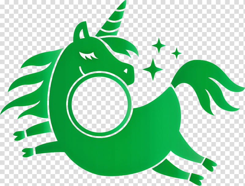 unicorn frame, Green, Logo, Symbol transparent background PNG clipart