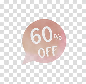 font text, 60 Off Sale, Sale Tag, Watercolor, Paint, Wet Ink transparent background PNG clipart thumbnail