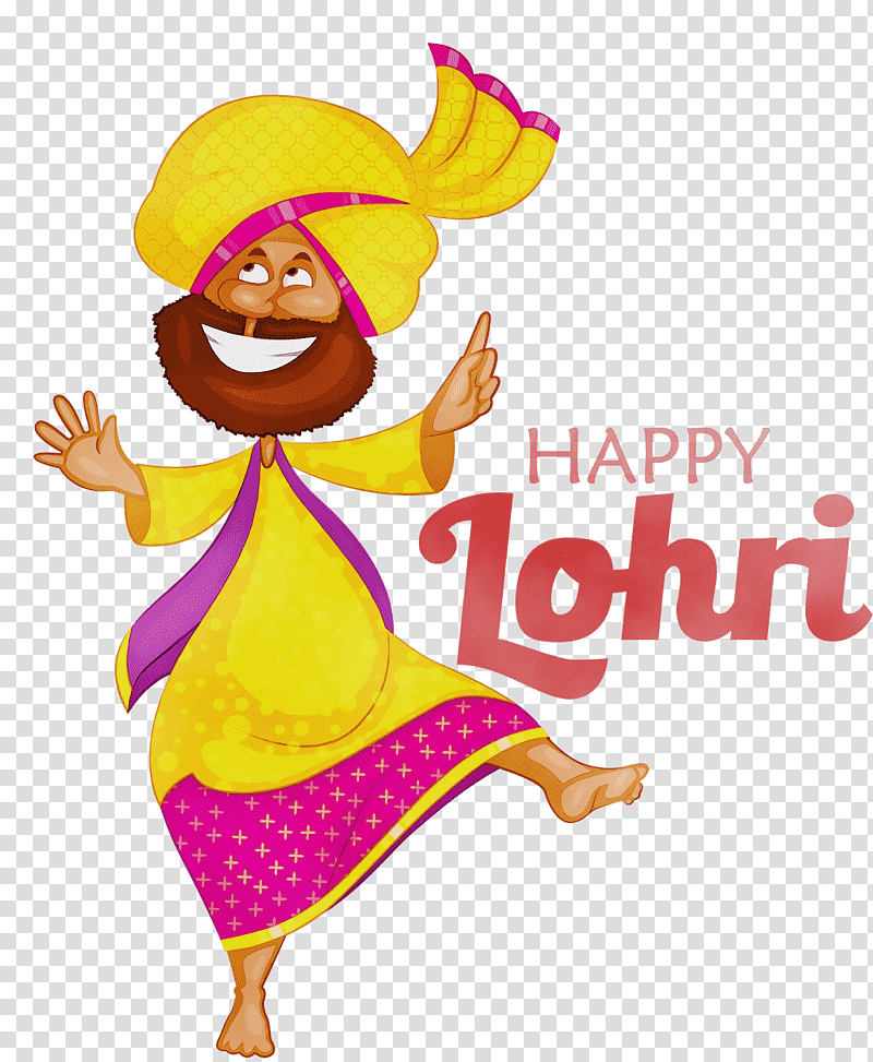 culture bhangra culture of india cartoon punjabi culture, Happy Lohri, Watercolor, Paint, Wet Ink, Indian Classical Dance, Punjabi Language transparent background PNG clipart