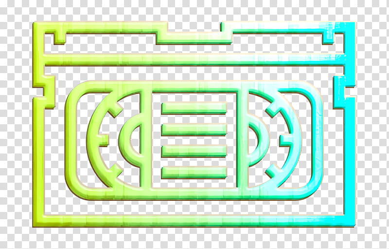 Vhs icon Film Director icon Music and multimedia icon, Text, Green, Line, Symbol, Logo, Neon, Signage transparent background PNG clipart