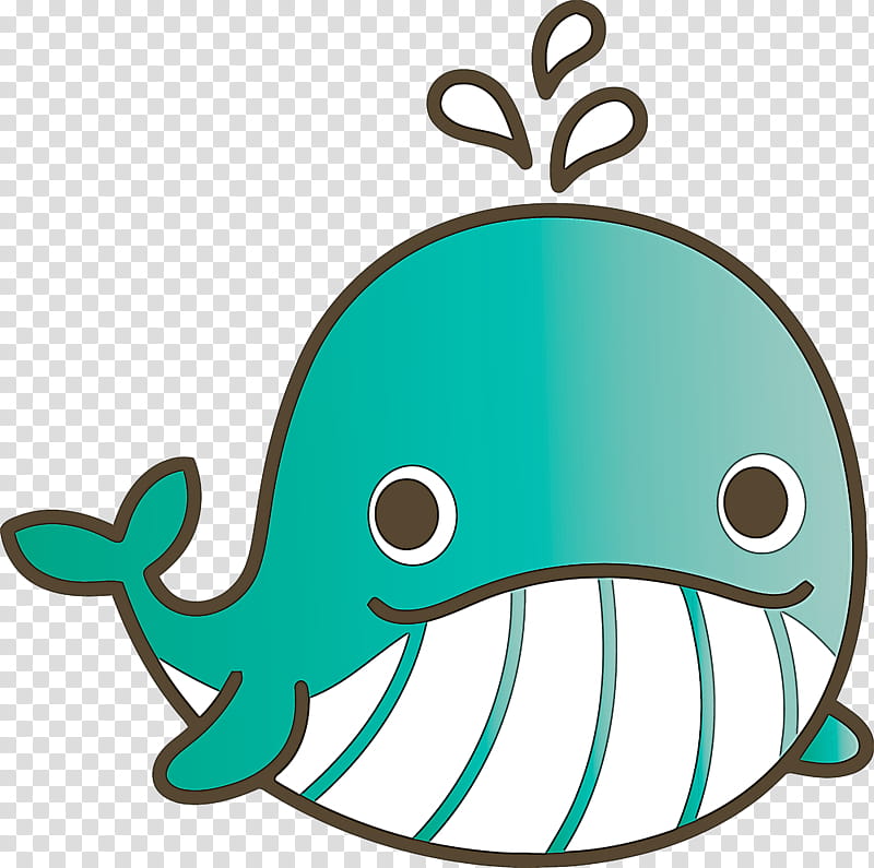 green aqua turquoise cartoon turquoise, Baby Whale, Cartoon Whale transparent background PNG clipart