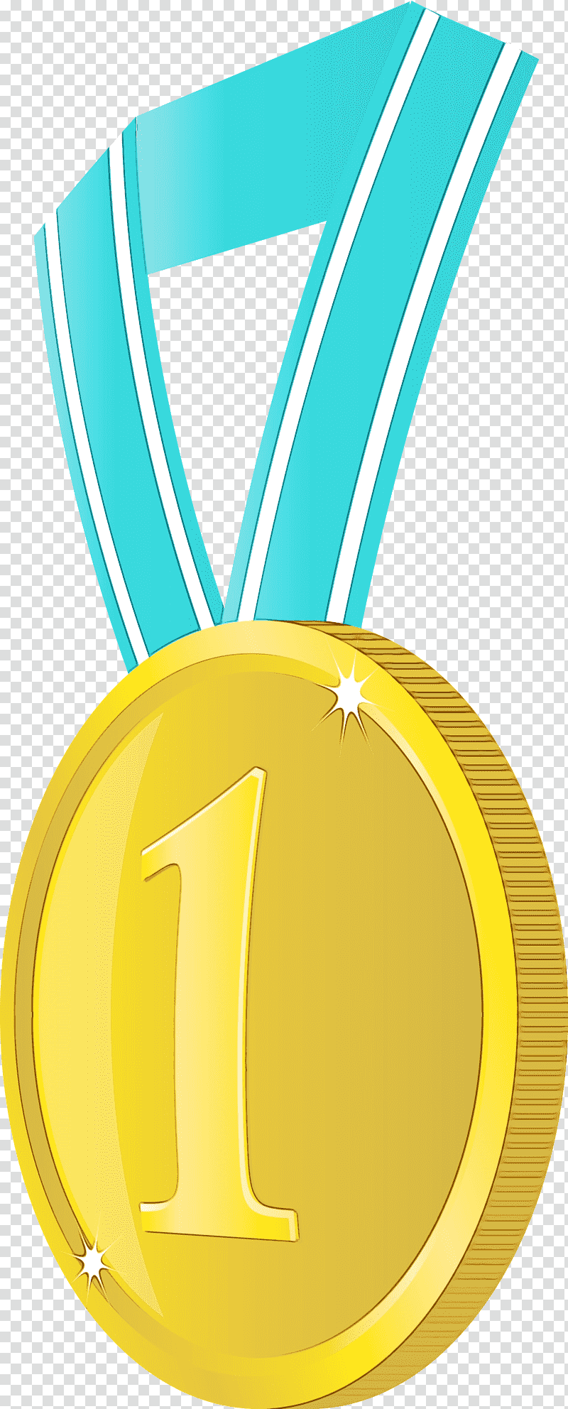 Gold medal, Gold Badge, No 1 Badge, Award Gold Badge, Watercolor, Paint, Wet Ink transparent background PNG clipart