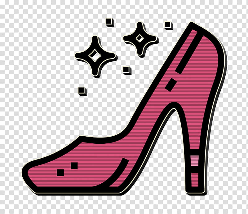 Shoe icon Prom Night icon High heels icon, Footwear, Pink, Line, Material Property, Carmine, Basic Pump, Magenta transparent background PNG clipart