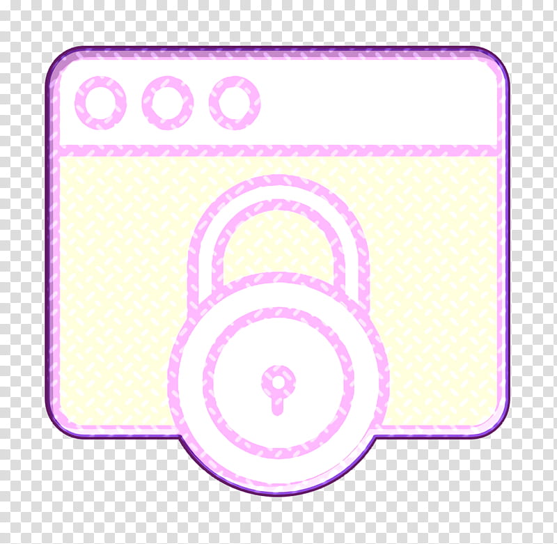 Lock icon Webpage icon Cyber icon, Pink, Purple, Violet, Circle, Text, Line, Magenta transparent background PNG clipart