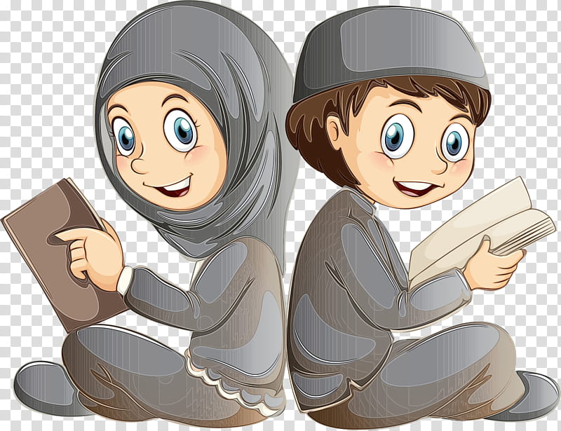 cartoon animation finger gesture, Muslim People, Watercolor, Paint, Wet Ink, Cartoon transparent background PNG clipart