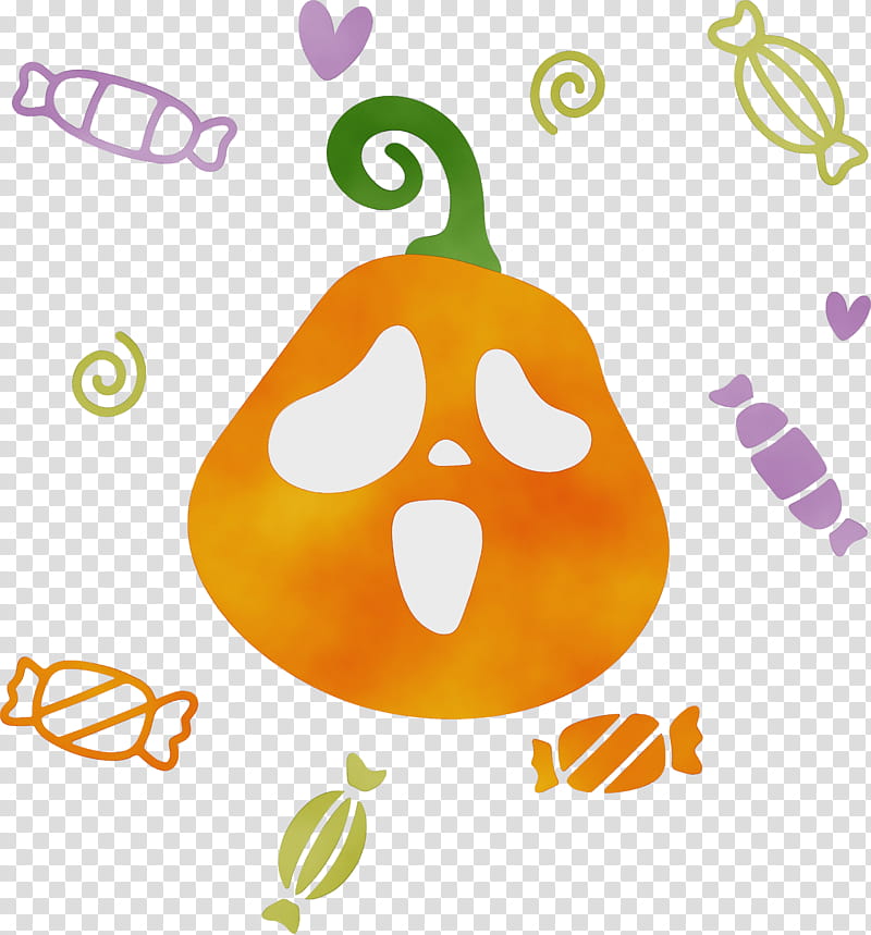 Pumpkin, Happy Halloween, Watercolor, Paint, Wet Ink, Vegetable, Line, Fruit transparent background PNG clipart