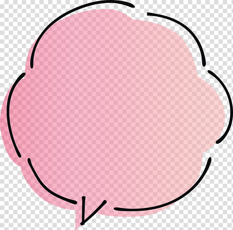 pink line, Thought Bubble, Speech Balloon, Watercolor, Paint, Wet Ink transparent background PNG clipart