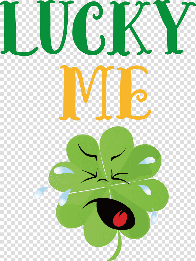 Lucky me Patricks Day Saint Patrick, Leaf, Plant Stem, Meter, Flower, Green, Symbol transparent background PNG clipart
