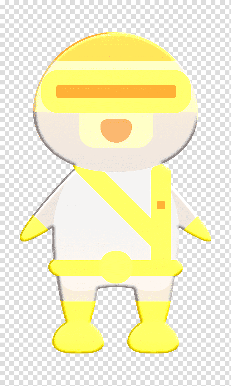 Miniman icon Superheroe icon, Cartoon, Character, Yellow, Meter, Symbol, Line transparent background PNG clipart