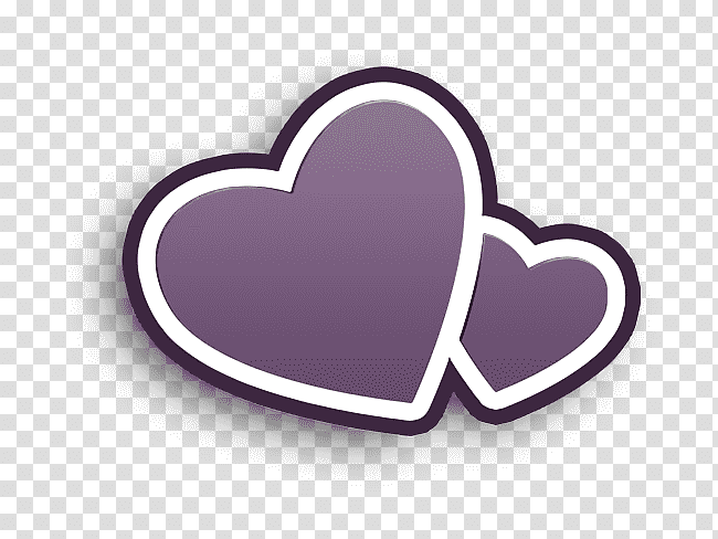 Big and small hearts icon shapes icon Facebook Pack icon, Heart Icon, Lilac M, Lavender, M095 transparent background PNG clipart