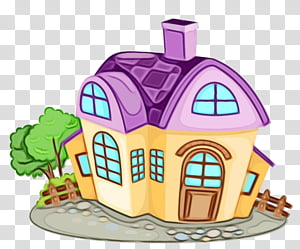 house cottage home playset, Watercolor, Paint, Wet Ink transparent background PNG clipart thumbnail
