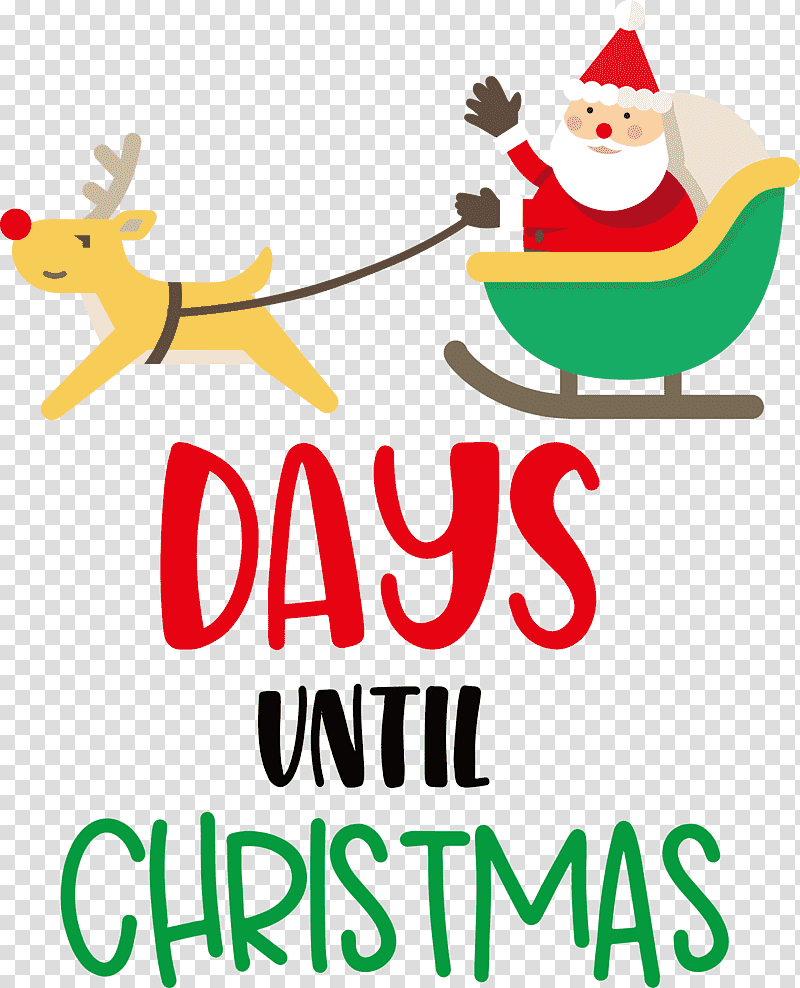 Days until Christmas Christmas Santa Claus, Christmas , Reindeer, Christmas Decoration, Christmas Day, Santa Clausm, Text transparent background PNG clipart